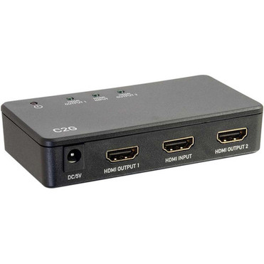 C2G 2-Port HDMI Splitter - 4K 30Hz TAA - 3840  2160 - 340 MHzMaximum Video Bandwidth - 1 x HDMI In - 2 x HDMI Out - TAA Compliant 41057