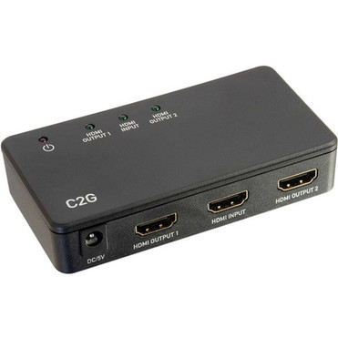 C2G 2-Port HDMI Splitter - 4K 30Hz TAA - 3840  2160 - 340 MHzMaximum Video Bandwidth - 1 x HDMI In - 2 x HDMI Out - TAA Compliant 41057