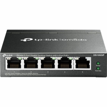 TP-Link Omada DS105GP 5-Ports Unmanaged Ethernet Switch - 5 Ports - Fast Ethernet Gigabit Ethernet - 101001000Base-T - 7454 W - 65 DS105GP