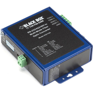 Black Box Industrial Opto-Isolated Serial to Fiber Multimode ST Converter - New - 1 x ST Ports - DuplexST Port - Multi-mode - 12 Mile ICD115A