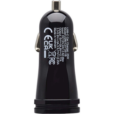 Tripp Lite by Eaton USB Car Charger - 25W PD Charging USB-C Black - 25 W - 12 V DC Input - 5 V DC3 A 9 V DC 33 V DC 59 V DC V U280-C01-25-1B