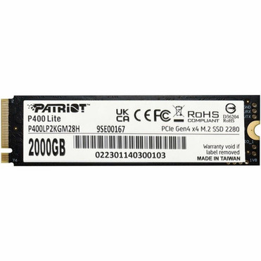 Patriot Memory P400 2 TB Solid State Drive - M2 2280 Internal - PCI Express NVMe PCI Express NVMe 40 x4 - 1200 TB TBW P400LP2KGM28H