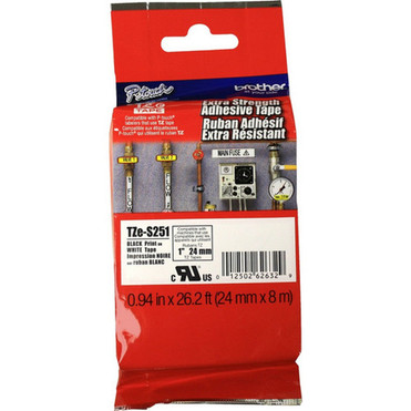 Brother_Extra_Strength_Adhesive_1_TZ_Tapes_-_1_Width_-_Thermal_Transfer_-_White_-_Polyethylene_-_1_Each_TZES251 Brother_Extra_Strength_Adhesive_1_TZ_Tapes_-_1_Width_-_Thermal_Transfer_-_White_-_Polyethylene_-_1_Each_TZES251