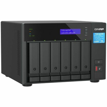 QNAP TVS-h674T-i5-32G SAN/NAS Storage System - Intel Core i5 i5-12400 Hexa-core (6 Core) 2.50 GHz - 6 x HDD Supported - 0 x HDD - 6 x (Fleet Network)