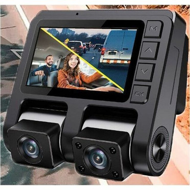 GekoGear Front/Rear Dashcam With Display - 2.5" Screen - Front/Rear - 1920 x 1080 Video - CMOS (ORBIT D110)