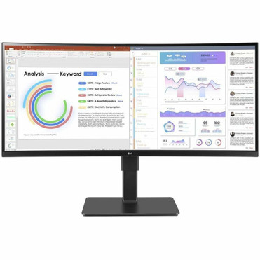 LG Ultrawide 34BQ77QE-B 34" Class UW-QHD Curved Screen LED Monitor - 21:9 - Textured Black - 34" Viewable - In-plane Switching (IPS) - (Fleet Network)