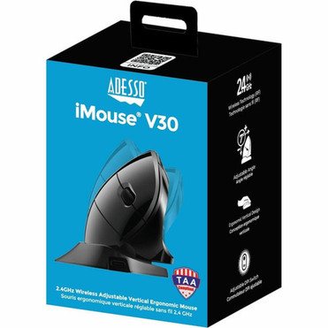 Adesso iMouse V30 Mouse - Optical - Wireless - 30 ft 9144 mm - Radio Frequency - 240 GHz - Rechargeable - USB - 2400 dpi - Scroll - IMOUSE V30
