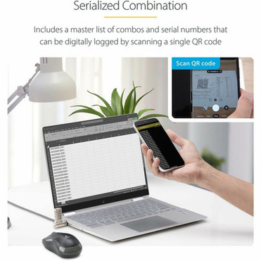 StarTechcom 25-Pack Universal Laptop Lock 66ft Serialized Combo Security Cable For Notebook Compatible wNoble - 25-Pack universal UNIVCS25-LAPTOP-LOCK