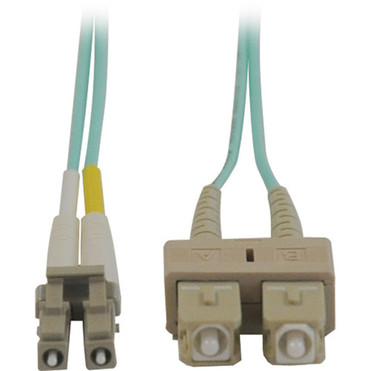 Tripp Lite Aqua Duplex Fiber Patch Cable - SC Male - LC Male - 3m N816-03M Tripp Lite Aqua Duplex Fiber Patch Cable - SC Male - LC Male - 3m N816-03M