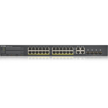 ZYXEL 24-port GbE Smart Managed PoE Switch - 28 Ports - Manageable - 4 Layer Supported - Modular - 4 SFP Slots - 47670 W Power - 375 GS1920-24HPV2