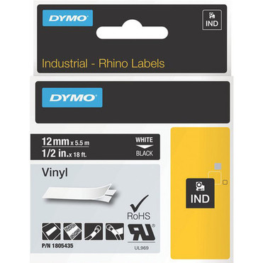 Dymo_White_on_Black_Color_Coded_Label_-_Permanent_Adhesive_-_12_Width_x_18_ft_Length_-_Thermal_Transfer_-_Black_-_Vinyl_1805435