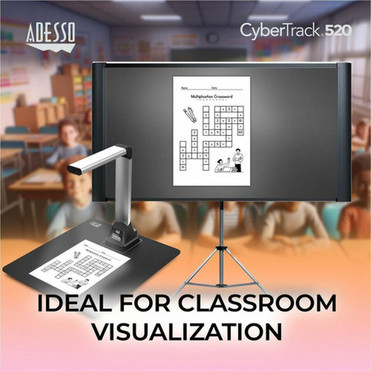 Adesso 5 Megapixel Fixed-Focus A4 Document Camera Scanner with OCR Text Recognition - CMOS CYBERTRACK 520