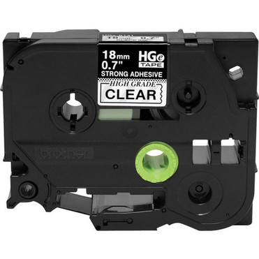 Brother HGES1415PK Black on Clear Extra-Strength Adhesive Label Tape - 4564 Width - Thermal Transfer - Clear - 5 Pack - Durable HGES1415PK