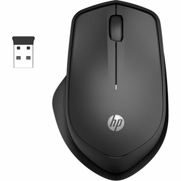 HP 280 Silent Wireless Mouse - Blue Optical - Wireless - Radio Frequency - 240 GHz - Black - USB Type A - 1200 dpi - Scroll Wheel - 3 19U64AAABL