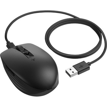 HP 715 Rechargeable Multi-Device Mouse - Wireless - Bluetooth - 240 GHz - Rechargeable - Black - USB Type A - 3000 dpi - Tilt Wheel - 6E6F0AAABL