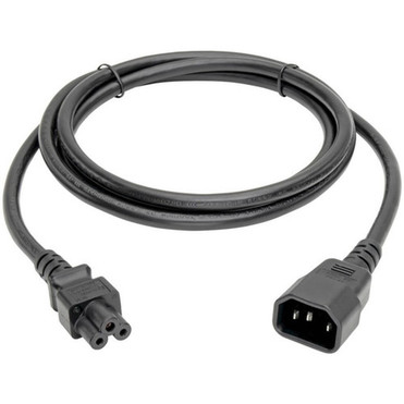 Tripp Lite 6in Laptop Power Cord Adapter Cable C14 to C5 25A 18AWG 6 - 110 V AC 220 V AC - Black - 6 Cord Length - IEC 60320 C5  P014-06N