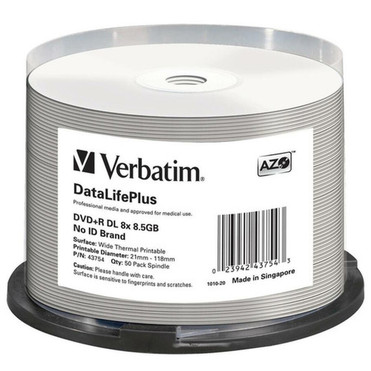 Verbatim_DVDR_DL_85GB_8X_DataLifePlus_White_Thermal_Printable_Hub_Printable_-_50pk_Spindle_-_120mm_-_Printable_-_Thermal_Printable_43754