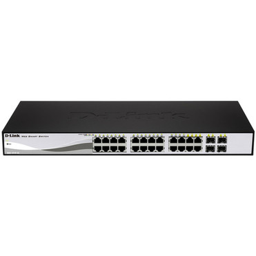 D-Link_28_Port_PoE_Gigabit_Smart_Switch_Including_4_Combo_SFP_Ports_-_24_Ports_-_Manageable_-_2_Layer_Supported_-_Twisted_Pair_Fiber_DGS-1210-28P