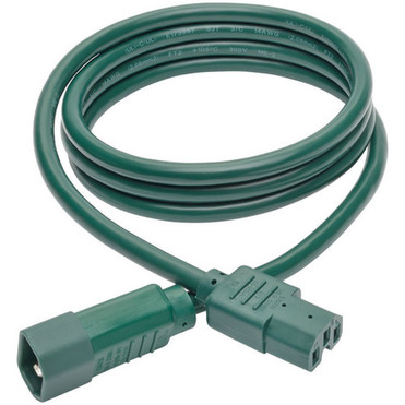 Tripp Lite by Eaton P018-006-AGN Standard Power Cord - For PDU UPS - 250 V AC  15 A - Green - 6 ft Cord Length - IEC 60320 C14  IEC P018-006-AGN