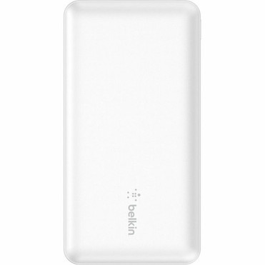 Belkin 15W 3-port USB Power Bank - 10K mAh - 2xUSB-A 12W 1xUSB-C 15W - Portable Charger - w USB-A to USB-C Cable - White - For - BPB011BTWH