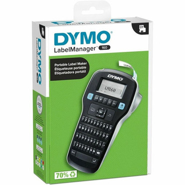 Dymo LabelManager 160 Portable Label Maker - Thermal Transfer - Label - 024 6 mm 035 9 mm 047 12 mm - Battery - Black - 2175086