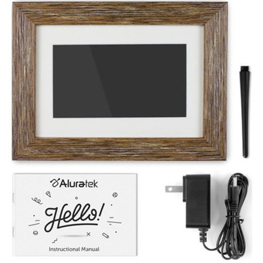 Aluratek Distressed Wood Digital Photo Frame with Automatic Slideshow - 7 Inch - 7 LCD Digital Frame - Matte White - 1024 x 768 - 43 ADPFD07F