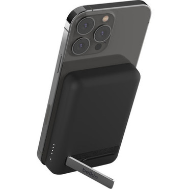 Belkin BoostCharge Magnetic Wireless Power Bank 5K  Stand - For iPhone 13 Pro iPhone 12 - 5000 mAh - Black BPD004btBK