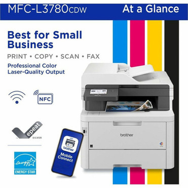 Brother MFC-L3780CDW Wired  Wireless Laser Multifunction Printer - Color - CopierFaxPrinterScanner - 600 x 2400 dpi Print - Color MFCL3780CDW