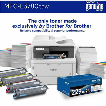 Brother MFC-L3780CDW Wired  Wireless Laser Multifunction Printer - Color - CopierFaxPrinterScanner - 600 x 2400 dpi Print - Color MFCL3780CDW