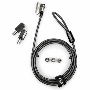 Rocstor Cable Lock - Keyed Lock - Plastic Carbon Steel Zinc Alloy - 66 ft - For Notebook Desktop Computer Monitor Docking Y1RB029-B1