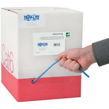 Tripp Lite series N224-01K-BL Cat6 Gigabit Bulk Solid-Core Plenum-Rated CMP Cable Blue 1000 ft - 1000 ft Category 6 Network Cable - N224-01K-BL