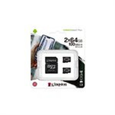 Kingston Canvas Select Plus SDCS2 64 GB Class 10UHS-I U1 microSDXC - 2 Pack - 100 MBs Read - Lifetime Warranty SDCS264GB-2P1A