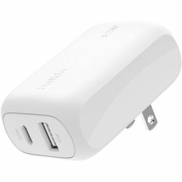 Belkin BoostCharge Dual Wall Charger 42W - 42 W - 3 ft Cable - 120 V AC 230 V AC Input - 5 V DC3 A 9 V DC 15 V DC 20 V DC Output WCB009DQWH