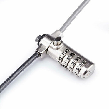 StarTechcom Slim Lock Noble Wedgereg Slot Compatible 66ft 2m Combination Locking Cable Desk Anti-Theft Security For - Slim - - SNBLC4D-LAPTOP-LOCK