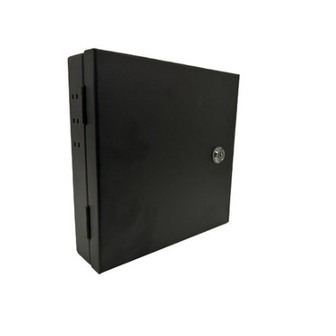 Indoor Wall Mounted Fiber Optic Distribution Box 8 Couplers Maximum - Black