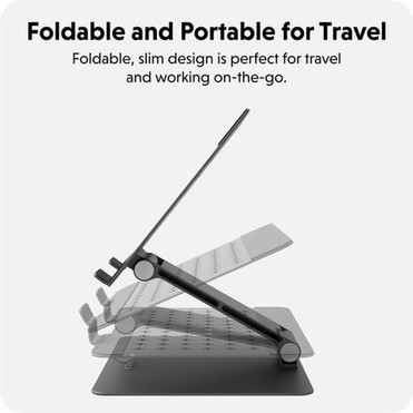 Targus HyperSpace Ergonomic Adjustable Laptop Stand - Space Grey - Up to 22 55880 mm Screen Support - Aluminum - Space Gray - For HS1150GYGL