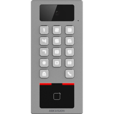 Hikvision DS-K1T502DBWX-C Video Access Control Terminal - Silver Door Intercom - Proximity Key Code Fingerprint - 1 Doors - 118 DS-K1T502DBWX-C