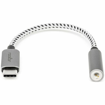 Rocstor Premium USB-C to Hi-Res 35mm Audio Adapter DAC 4414896KHz Sample Rate - 1 x usb type c - male - 1 x 6-pin Mini-phone Audio Y10A333-S1