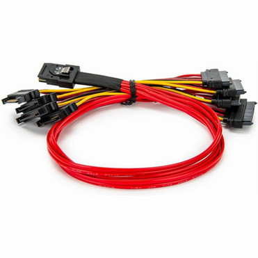 Rocstor 50cm Internal Serial Attached SCSI Mini SAS Cable - SFF8087 to 4x SFF8482 - 16 ft 050 m Mini-SASSATA Data Transfer Cable Y10C871-RD