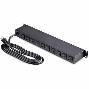 StarTechcom 16-Outlet Horizontal Rack Mount Metered PDU 1U Server Power Strip wSurge Protector 125V15A 8ft 24m Power Cord - 16NM8-RACK-MOUNT-PDU