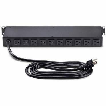 StarTechcom 16-Outlet Horizontal Rack Mount Metered PDU 1U Server Power Strip wSurge Protector 125V15A 8ft 24m Power Cord - 16NM8-RACK-MOUNT-PDU