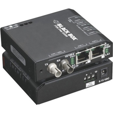 Black Box Fast Ethernet Hardened Media Converter Switch - New - 2 x Network RJ-45 - 1 x SC Ports - DuplexSC Port - Multi-mode - 003 LBH100A-H-SC-12