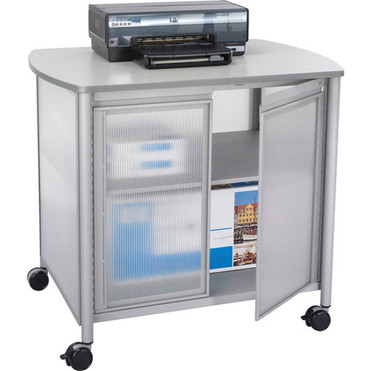 Safco Impromptu Deluxe Machine Stand with Doors - 100 lb 4535924 g Load Capacity - 2 x Shelfves - 3075 78105 mm Height x mm 1859GR