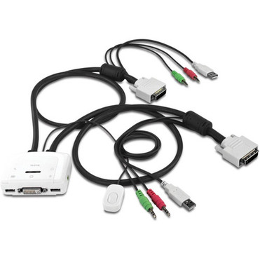 TRENDnet 2-Port DVI USB KVM Switch and Cable Kit with Audio Manage Two PCs USB 20 Hot-Plug Auto-Scan Hot-Keys Compliant - DVI TK-214I