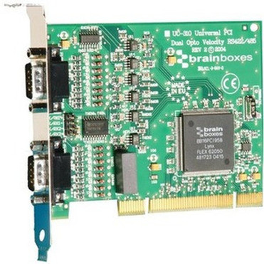 Brainboxes 2 Port RS422485 PCI Serial Card With Opto Isolation - Plug-in Card - Universal PCI - PC - 2 x Number of Serial Ports UC-310