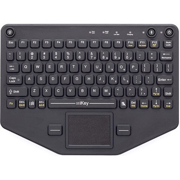 Gamber-Johnson iKey Bluetooth-Compatible Keyboard with Touchpad - Wireless Connectivity - Bluetooth - USB Interface - TouchPad - 7300-0037