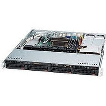 Supermicro SuperChassis 813MFTQC-R407CB - Rack-mountable - Black - 1U - 4 x Bay - 2 x 400 W - Power Supply Installed - ATX Micro ATX CSE-813MFTQC-R407CB