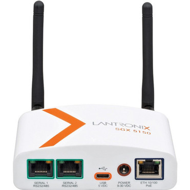 Lantronix SGX 5150 IoT Device Gateway - Twisted Pair - 1 x Network RJ-45 - 1 x USB - 2 x Serial Port - 10Base-T 100Base-TX - Fast - SGX5150205JS