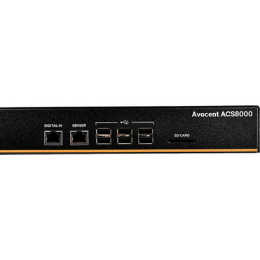 Vertiv Avocent ACS 8000 8-Port Serial Console Server Single Internal DC Power Supply - 1 GB - DDR3 SDRAM - Twisted Pair Optical - 2 ACS8008SDC-400