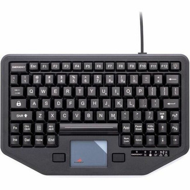 Gamber-Johnson iKey Full Travel Keyboard with Attachment Versatility and Red Back Lighting - Cable Connectivity - LED - 88 Keys - - 7300-0082